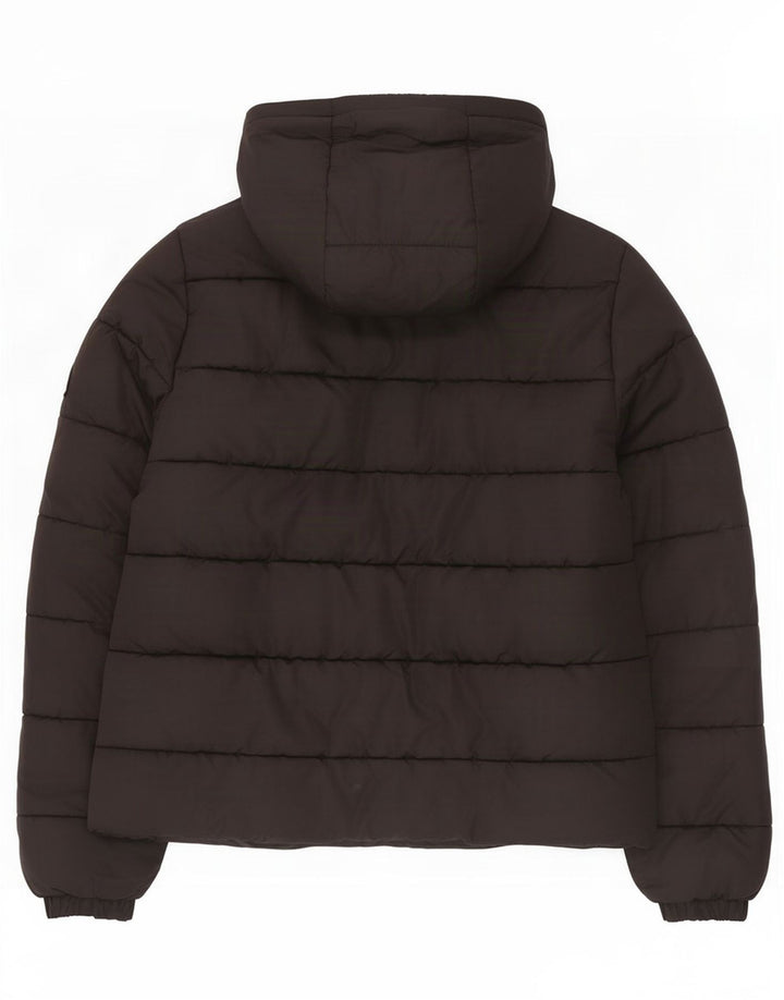 Giacca imbottita con cappuccio da donna Superdry UK 12 medio nero poliestere