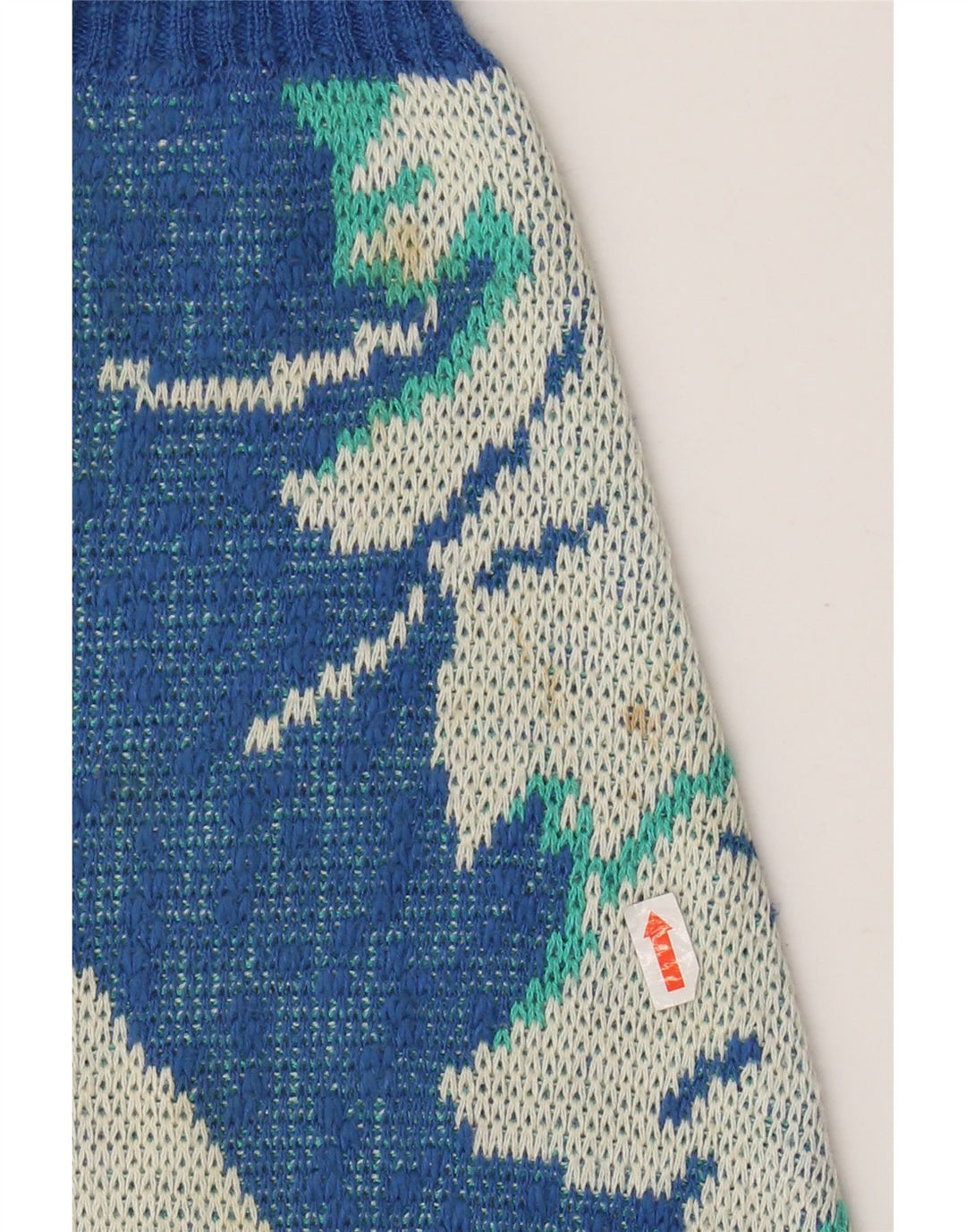 Maglione da donna con scollo a V con motivo astratto VINTAGE IT 52 2XL Blu