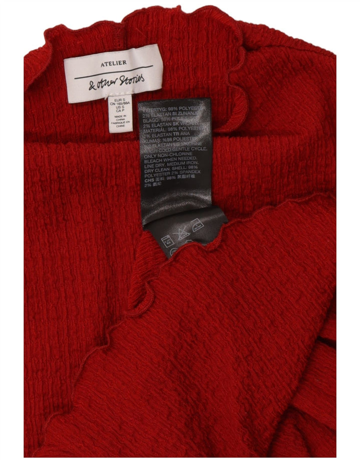 E ALTRE STORIE Top da donna manica 3/4 UK 10 piccolo poliestere rosso
