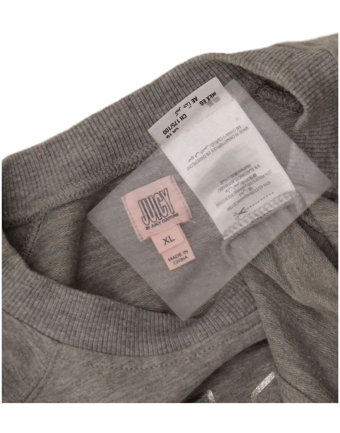JUICY COUTURE Felpa con grafica da donna Maglione UK 18 XL Cotone grigio