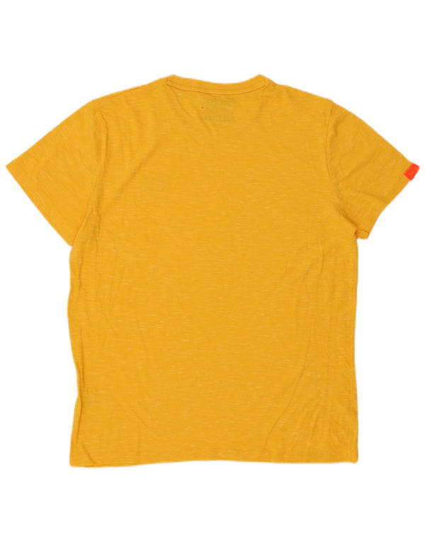 T-shirt da uomo SUPERDRY Top XL in cotone chiazzato giallo