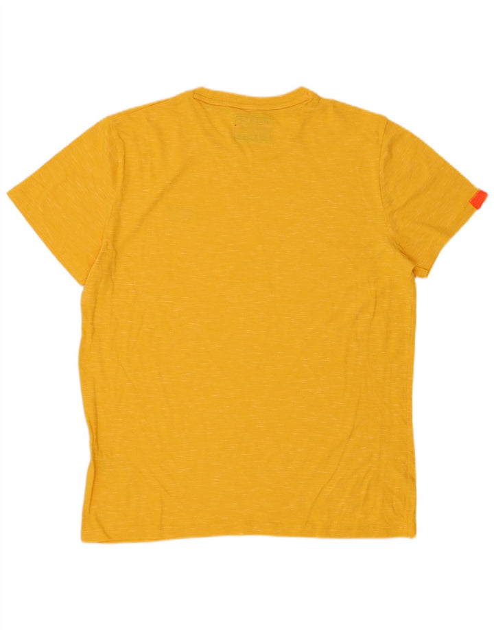 T-shirt da uomo SUPERDRY Top XL in cotone chiazzato giallo