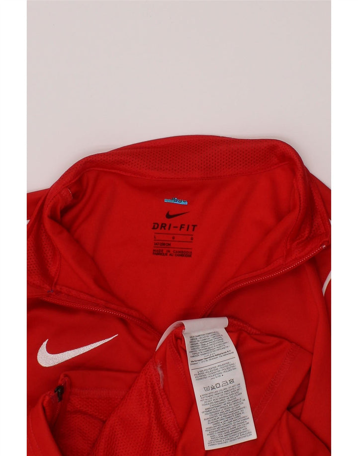 Giacca da tuta NIKE da ragazzo Dri Fit 12-13 anni, taglia grande, in poliestere rosso