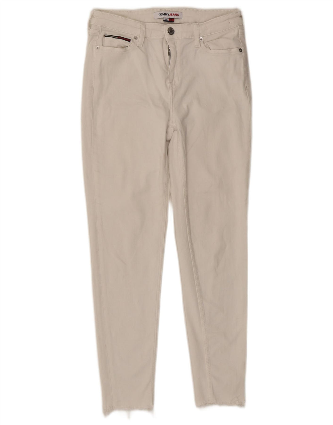 Jeans corti da donna Tommy Hilfiger W28 L25 cotone bianco
