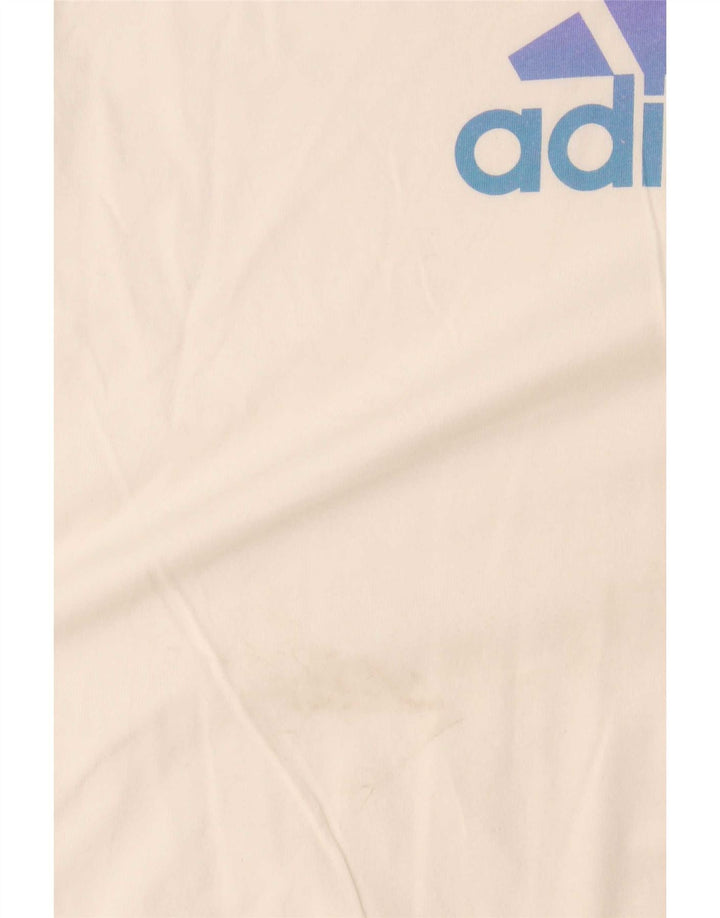 T-shirt grafica da uomo Adidas Top XL in cotone bianco