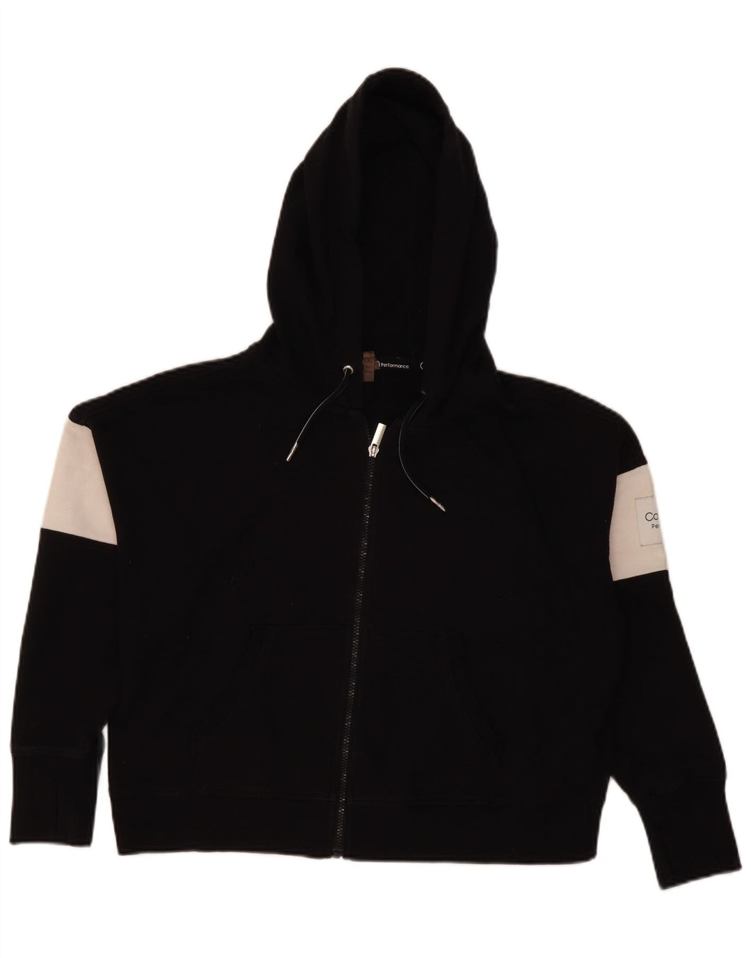 Maglione con cappuccio e zip corto oversize da donna Calvin Klein UK 14 medio nero