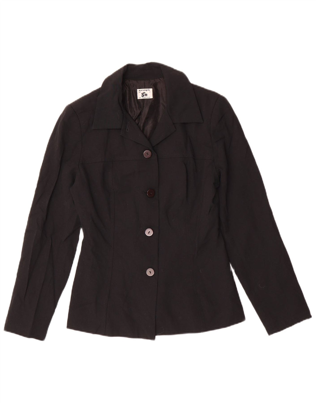 Giacca blazer vintage da donna a 4 bottoni UK 10 piccola nera