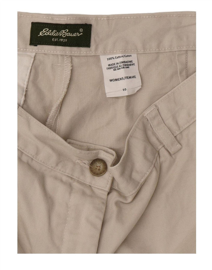EDDIE BAUER Womens Chino Shorts US 10 Large W30 Beige Cotton