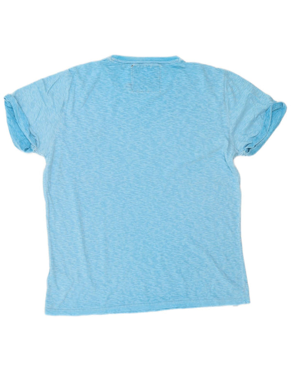 T-shirt da uomo Superdry Top XL in cotone chiazzato blu