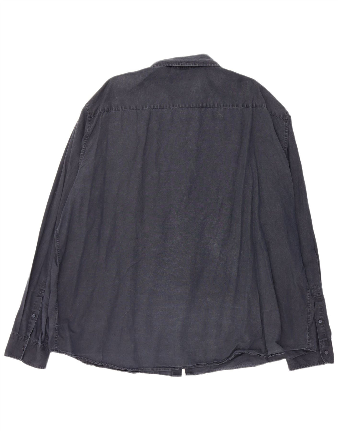 Camicia Marks & Spencer da uomo vestibilità regolare 4XL lino blu navy