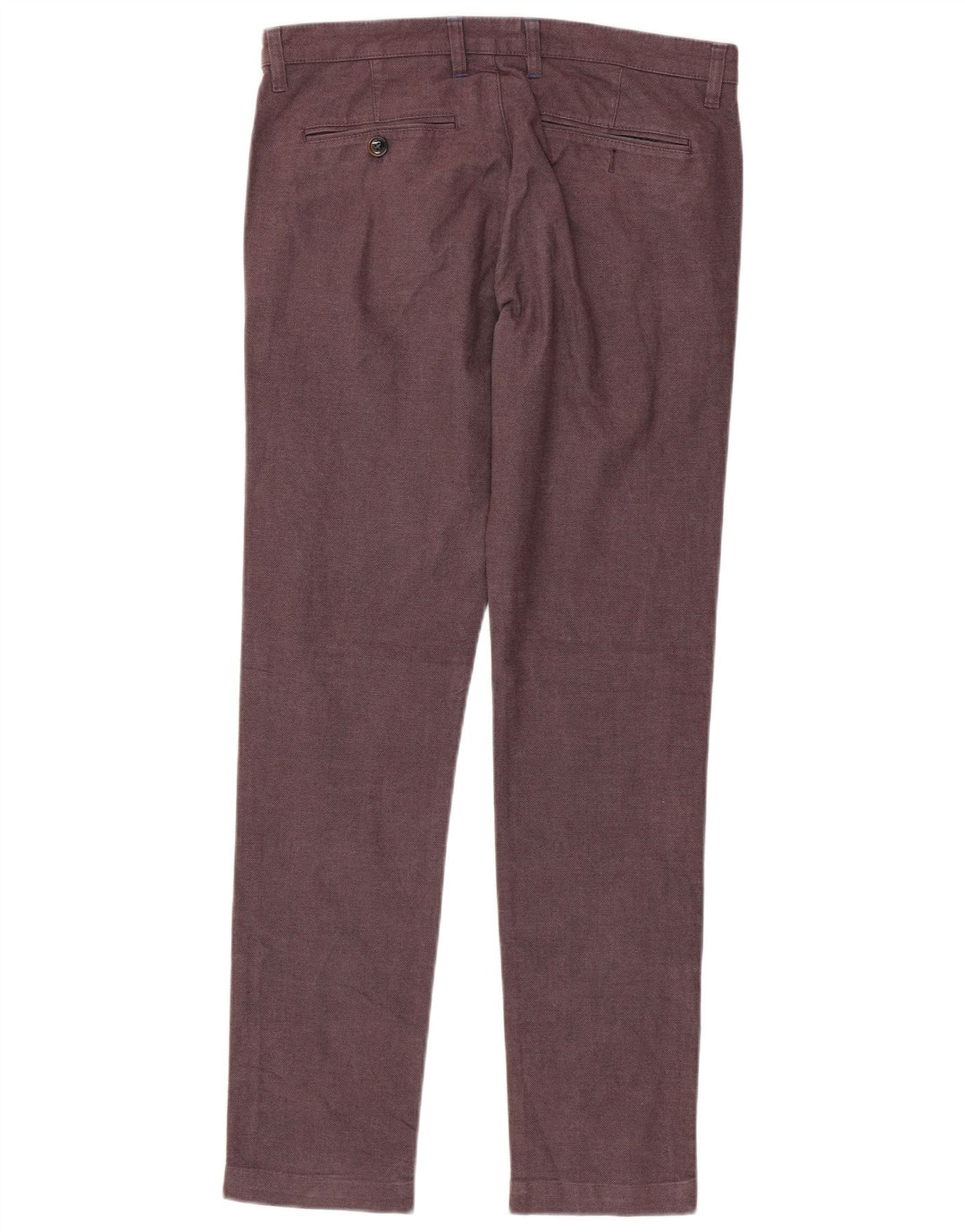 Pantaloni da abito slim da uomo Ted Baker W32 L32 Maroon Cotton