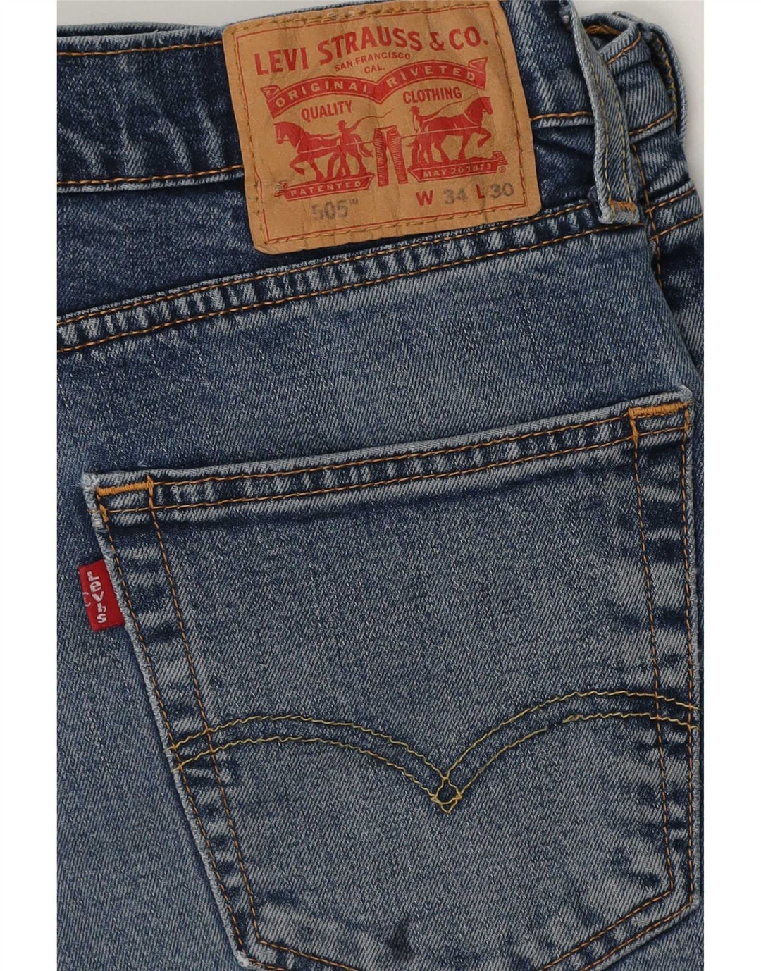 Levi's Uomo 505 Jeans dritti regolari W34 L30 Cotone Blu