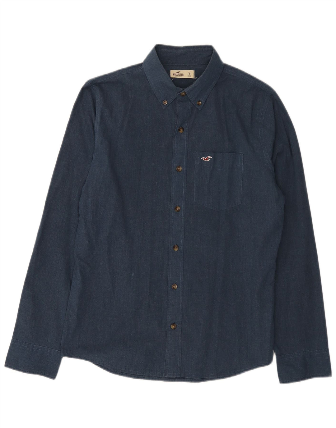 Camicia da uomo HOLLISTER piccola in cotone blu navy