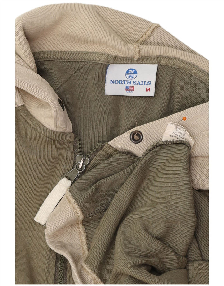 NORTH SAILS Top da uomo con cappuccio, zip e collo a maniche lunghe, colore verde medio
