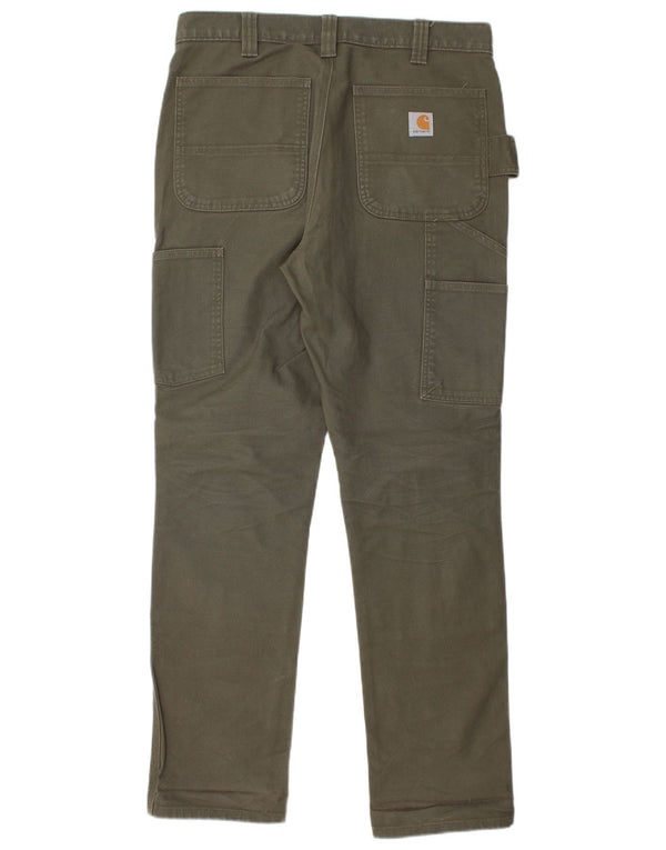 Pantaloni cargo dritti da uomo CARHARTT W32 L32 cotone kaki