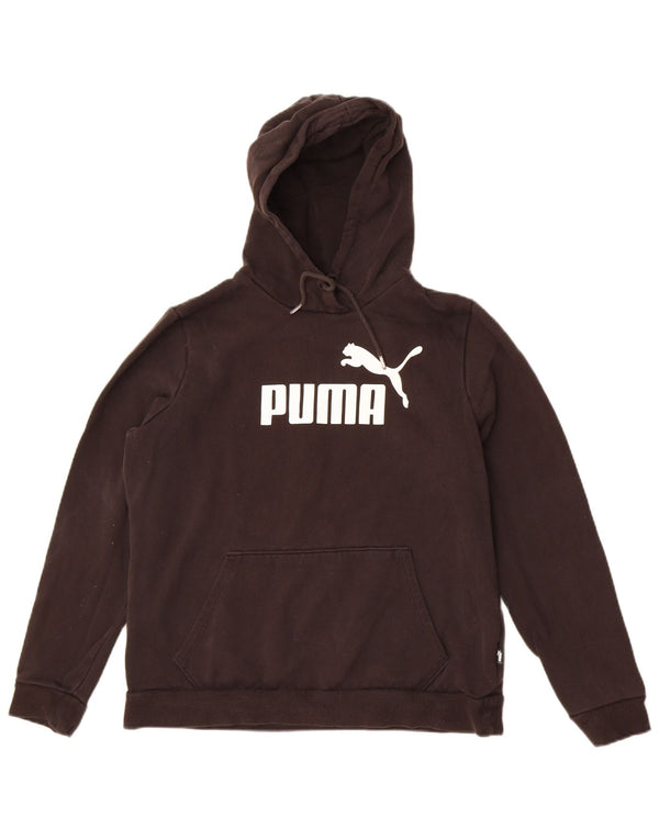Felpa con cappuccio grafica da donna Puma UK 16 grande cotone nero
