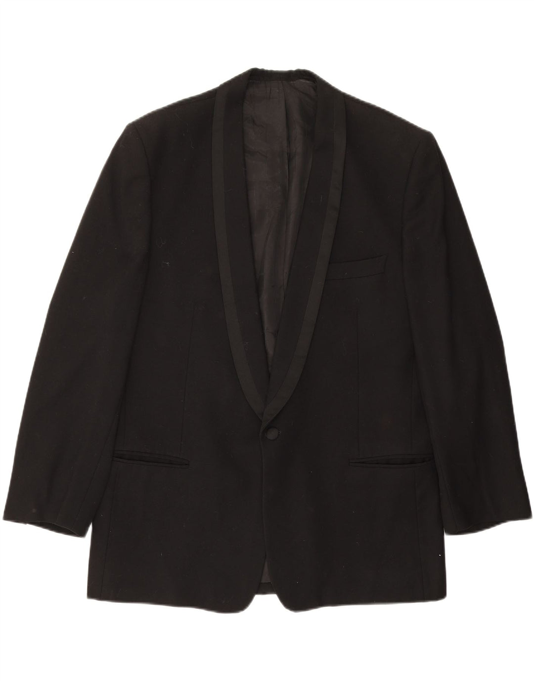 VINTAGE Mens 1 Button Blazer Jacket UK 40 Large Black Vintage Vintage and Second-Hand Vintage from Messina Hembry 