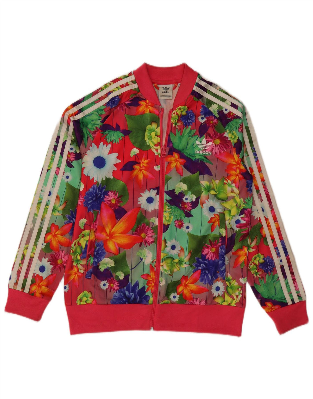 ADIDAS Giacca Top della Tuta da Ragazza 12-13 Anni Multicolore Floreale