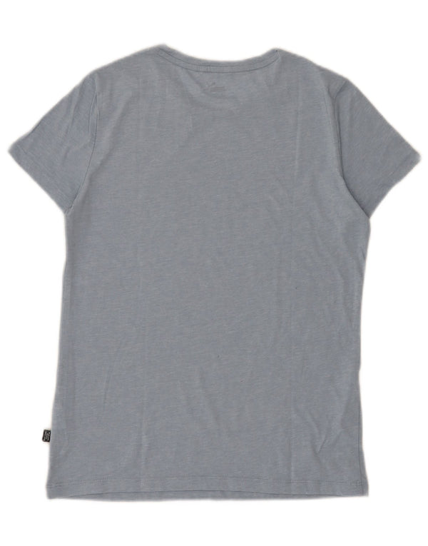 T-shirt grafica da donna Puma UK 10 piccola in poliestere screziato blu