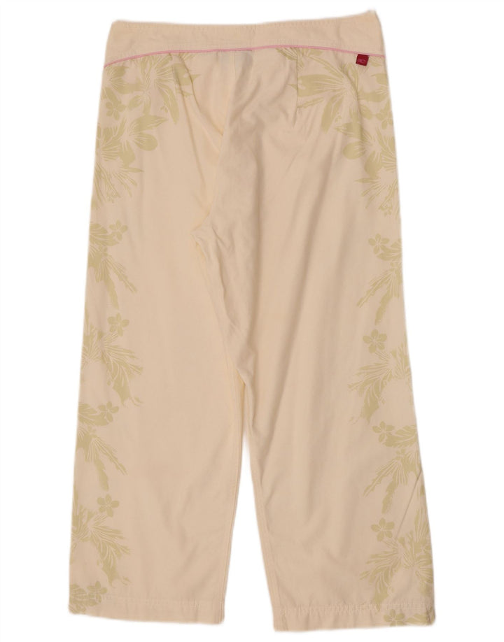 Pantaloni capri dritti da donna O'Neill medi W30 L22 bianco sporco floreale