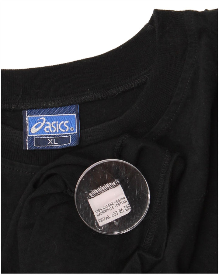 T-shirt grafica ASICS da uomo XL in cotone nero