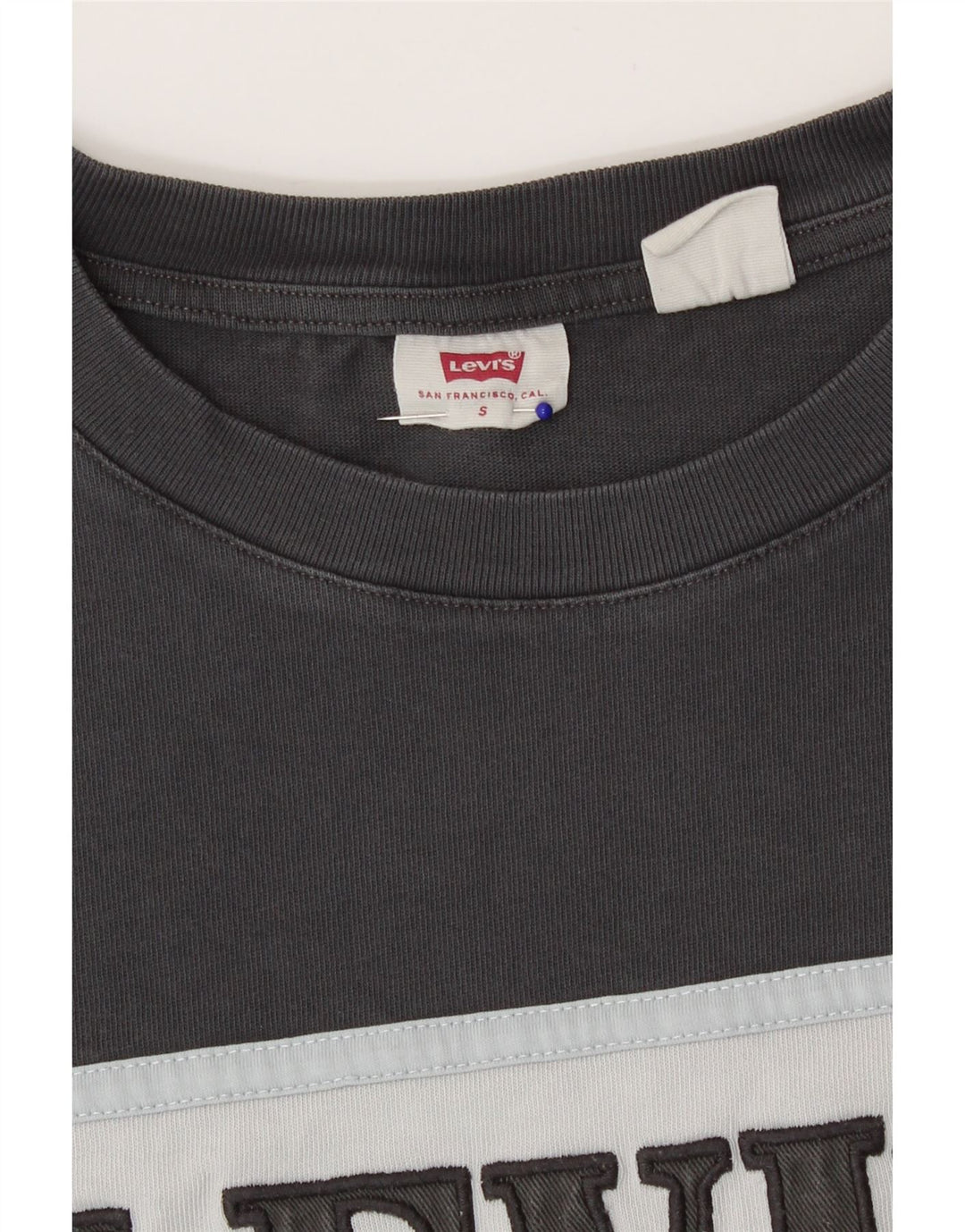 Levi's T-shirt grafica oversize da donna Top UK 10 Small Grigio Colourblock