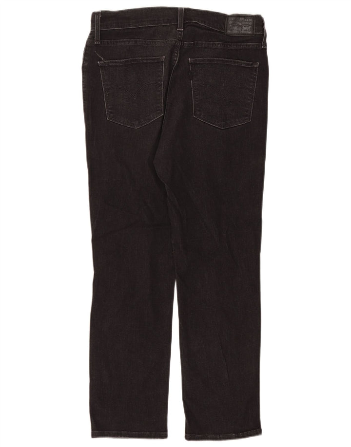 LEVI'S Jeans dritti a vita alta effetto consumato 724 da donna W31 L26 cotone grigio