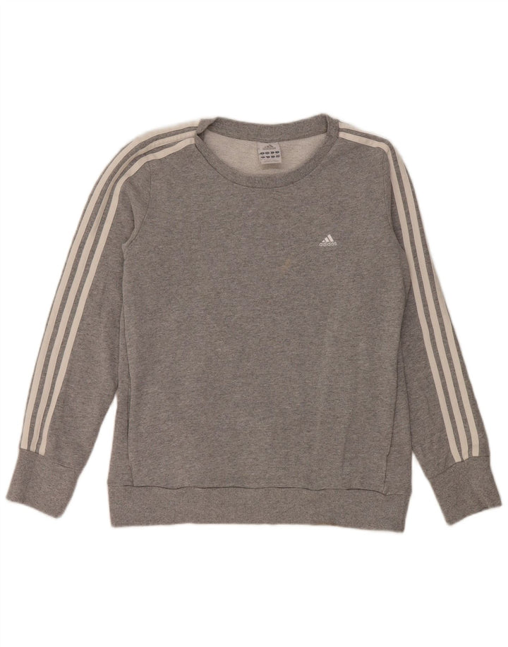 Felpa da donna Adidas Jumper UK 12/14 Cotone grigio medio