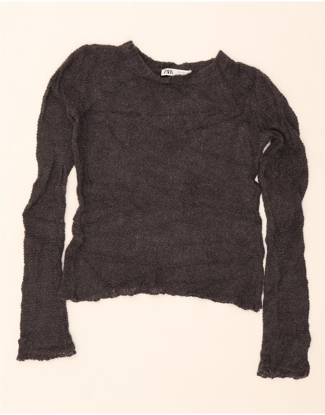 Maglione maglione con scollo a barca da donna Zara UK 10 piccolo grigio