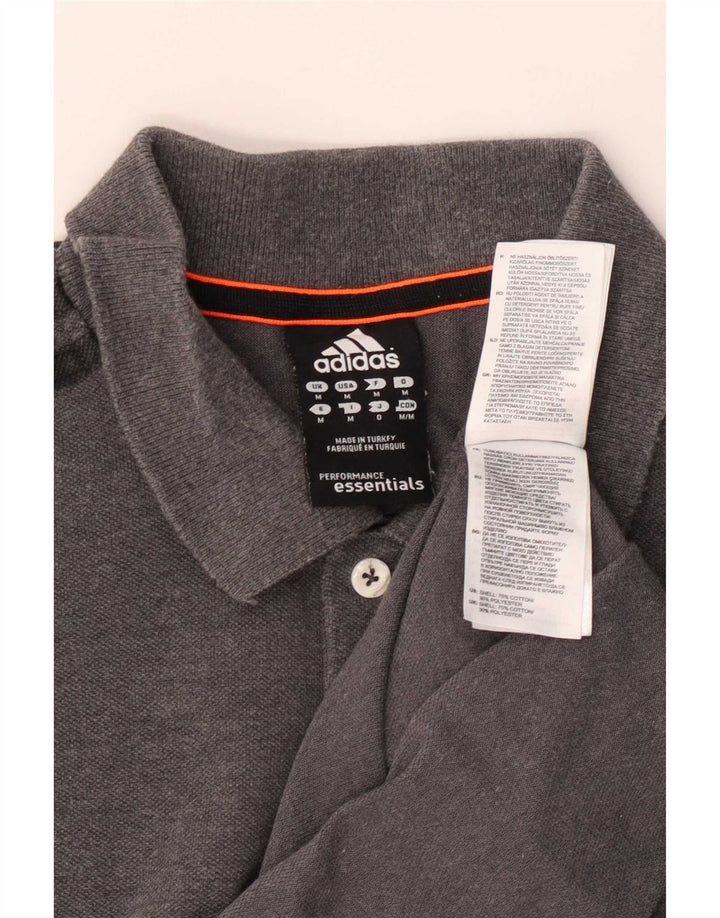Polo Adidas Climalite da uomo in cotone grigio medio