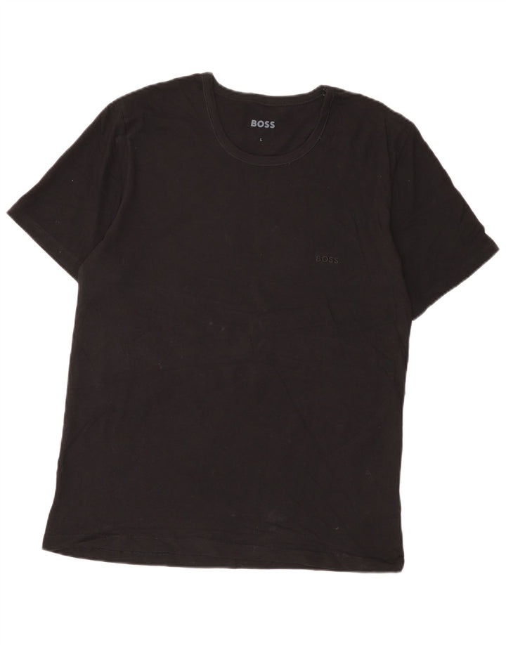 T-shirt da uomo Hugo Boss Top grande in cotone nero