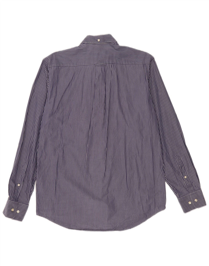 GANT Camicia da uomo vestibilità regolare in cotone gessato medio blu navy