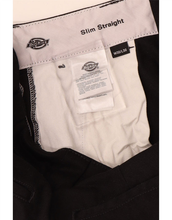 DICKIES Pantaloni cargo dritti slim da uomo W30 L30 cotone nero