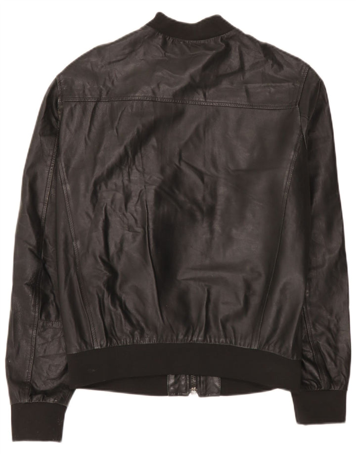 Giacca in pelle bomber da uomo Replay UK 38 pelle nera media