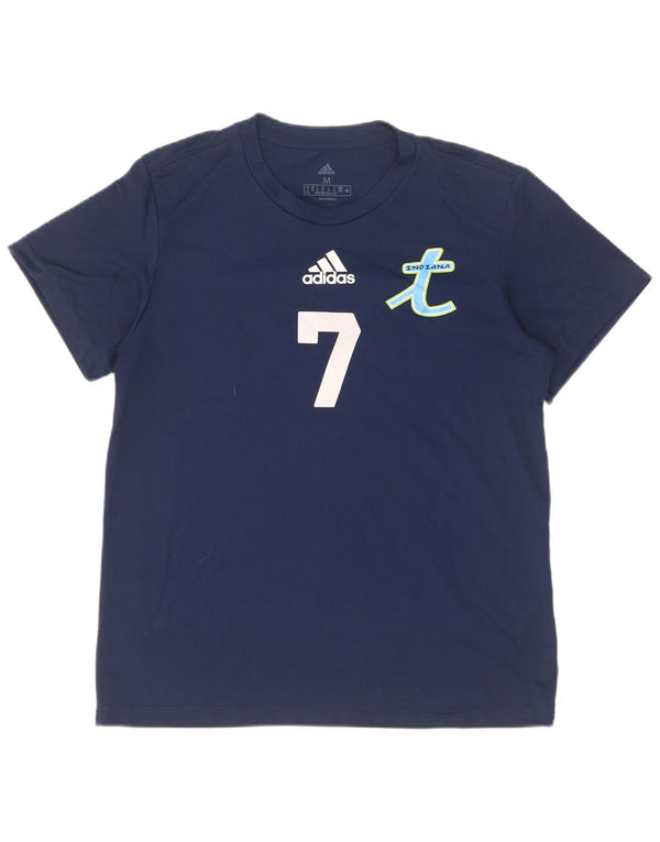T-shirt grafica Adidas da donna Indiana UK 12/14 medio blu navy