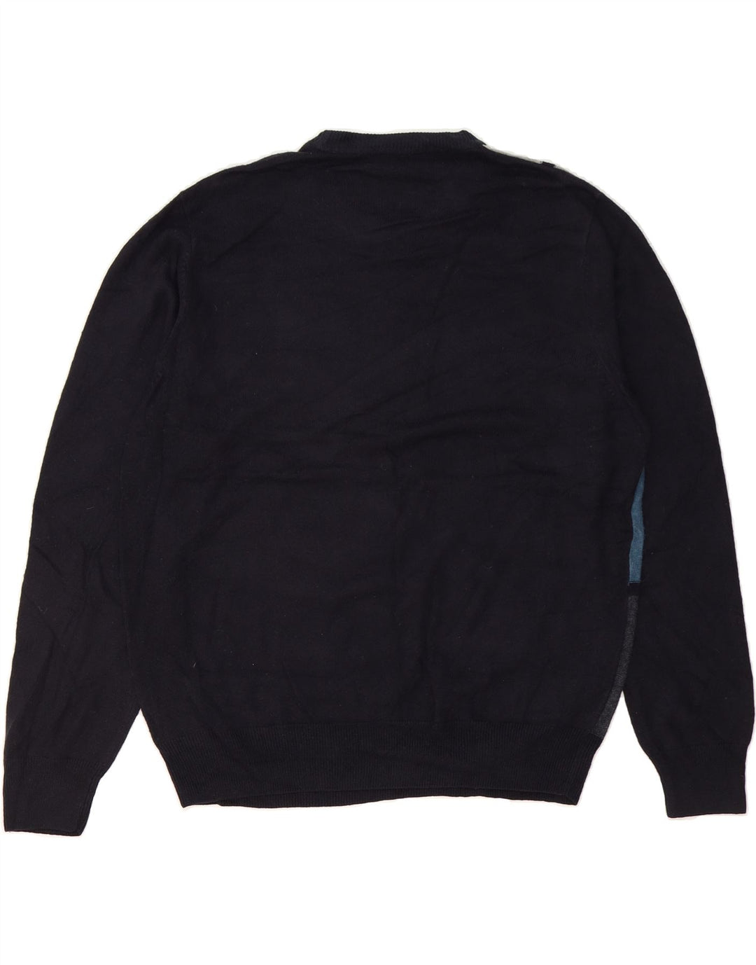 DOCKERS Mens Crew Neck Jumper Sweater Large Navy Blue Check Acrylic Vintage Dockers and Second-Hand Dockers from Messina Hembry 