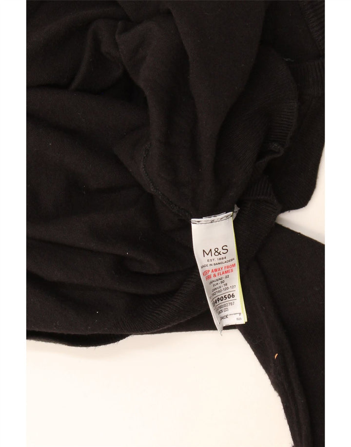 Maglione cardigan da donna Marks & Spencer UK 22 2XL Viscosa nera