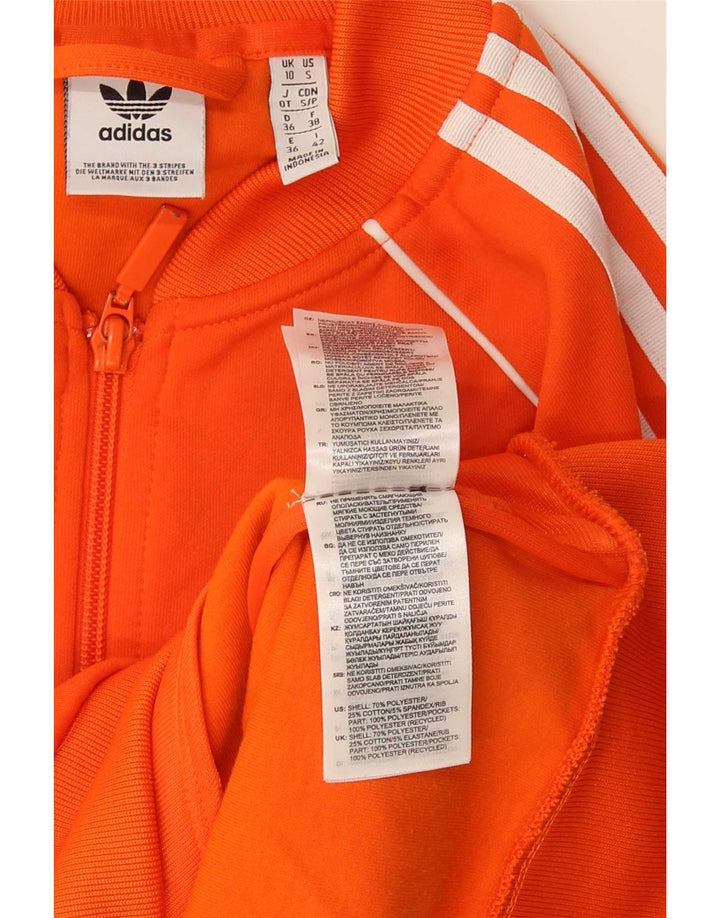 Giacca da tuta da donna Adidas UK 10 Small Arancione Poliestere