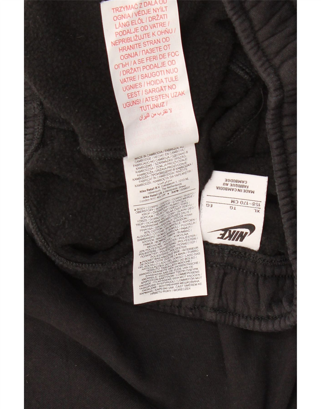 NIKE Pantaloni da tuta cargo con grafica da ragazzo Joggers 13-14 anni XL Nero