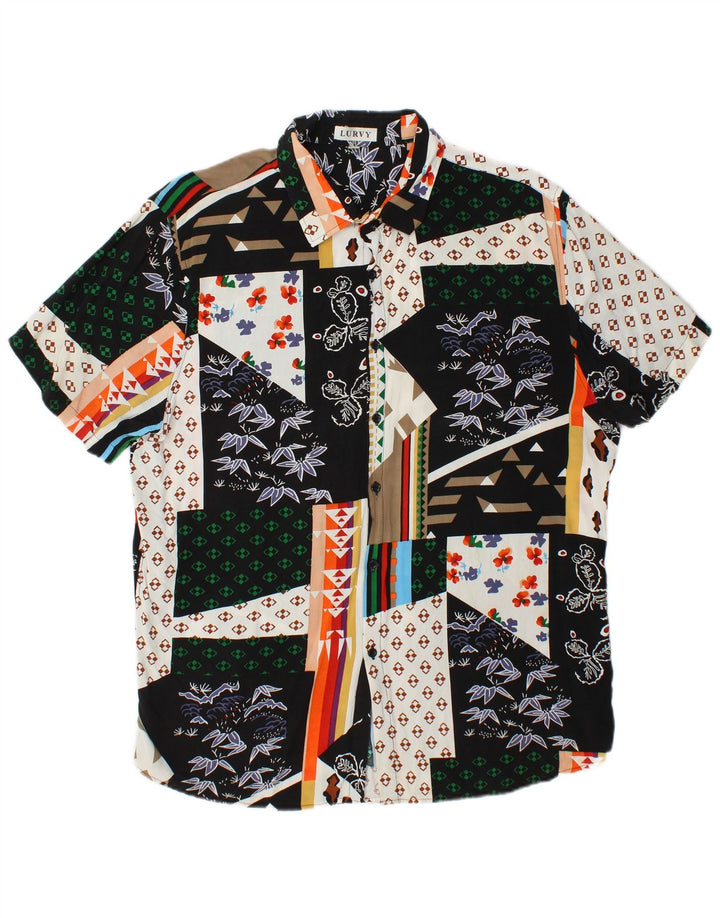 Camicia a maniche corte da uomo VINTAGE XL Patchwork multicolore