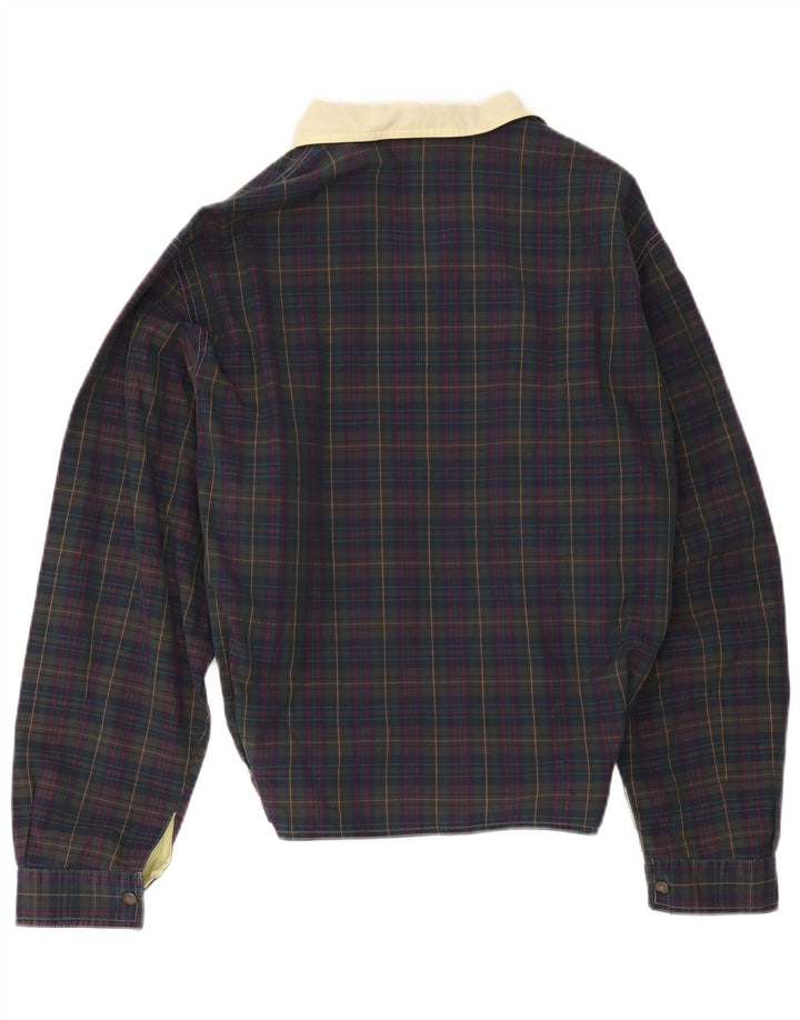 Giubbotto bomber vintage da uomo UK 36 piccolo check blu navy