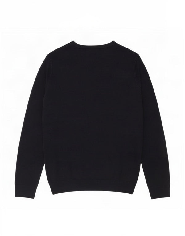 Maglione maglione girocollo da uomo Marks & Spencer grande acrilico blu navy