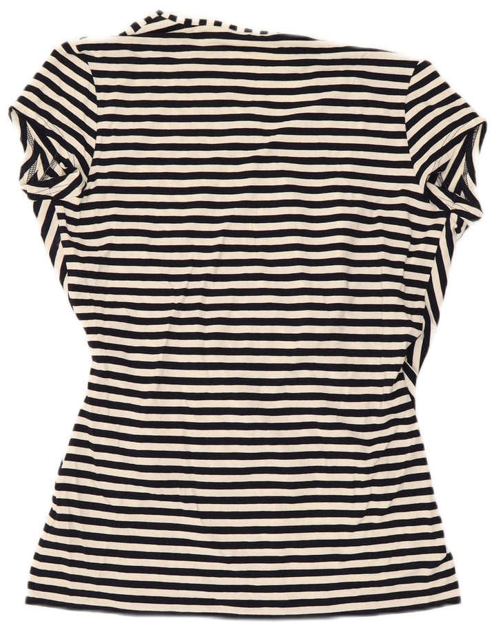Top in camicetta da donna Marks & Spencer UK 16 grande viscosa a righe nere