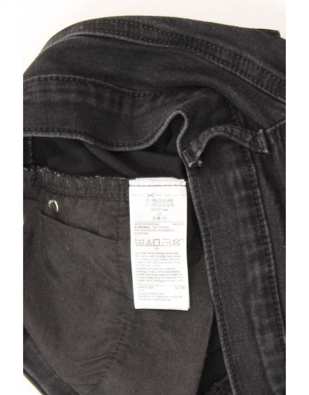 Jeans dritti da donna Gap W31 L30 cotone nero