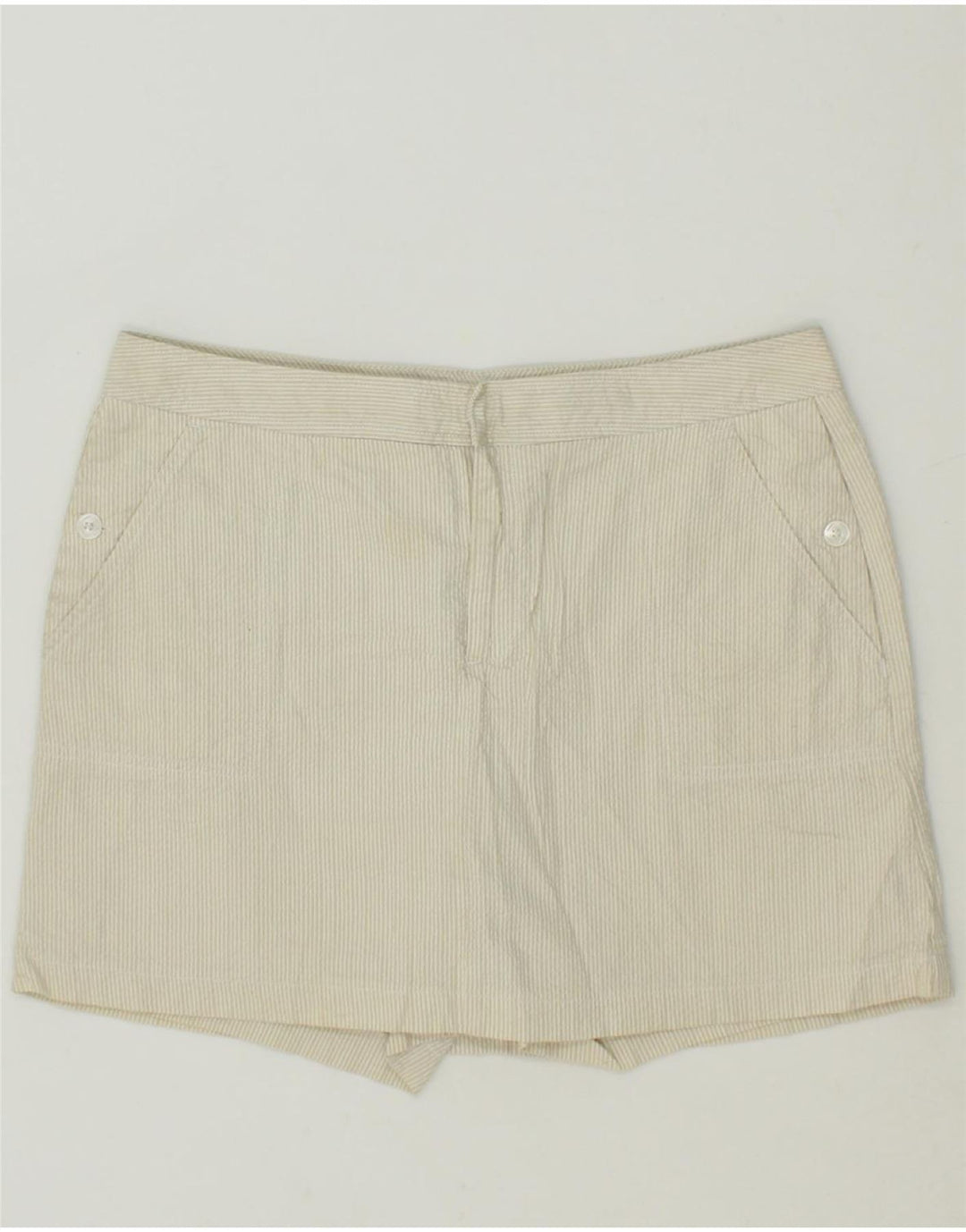 DOCKERS Womens A-Line Skirt US 8 Medium W30  Beige Pinstripe Cotton Vintage Dockers and Second-Hand Dockers from Messina Hembry 