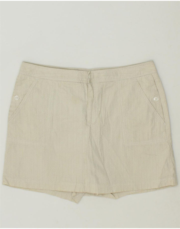 DOCKERS Womens A-Line Skirt US 8 Medium W30  Beige Pinstripe Cotton Vintage Dockers and Second-Hand Dockers from Messina Hembry 