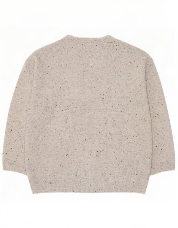 Marks & Spencer Maglione da donna con scollo a V UK 14 Grigio medio chiazzato