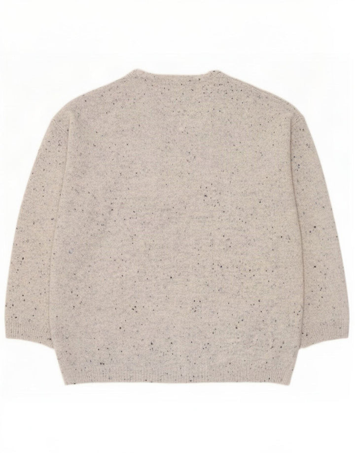 Marks & Spencer Maglione da donna con scollo a V UK 14 Grigio medio chiazzato
