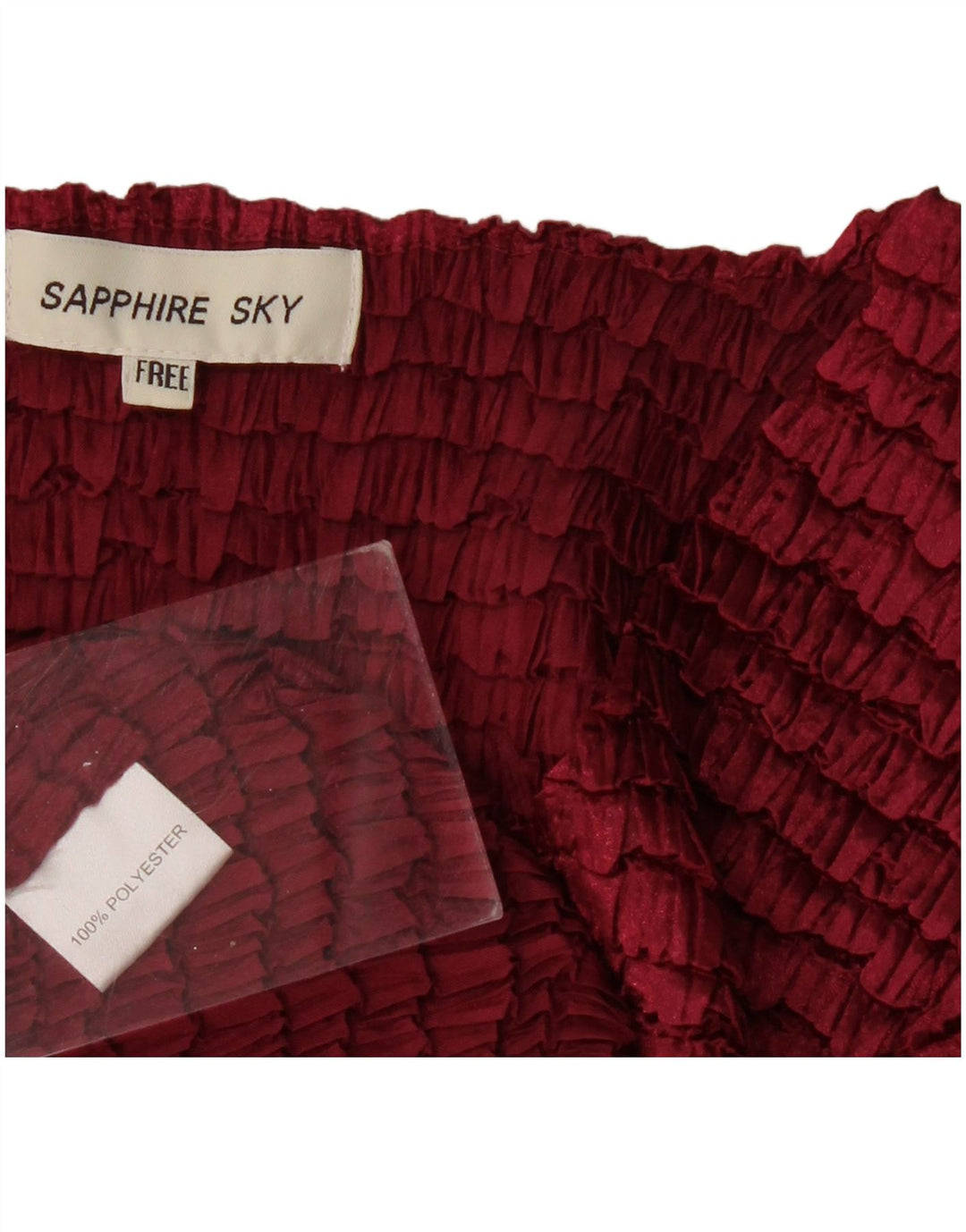 Camicetta da donna vintage top taglia unica in poliestere bordeaux