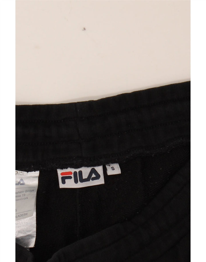 FILA Mens Graphic Tracksuit Trousers Joggers Small  Black Cotton Vintage Fila and Second-Hand Fila from Messina Hembry 